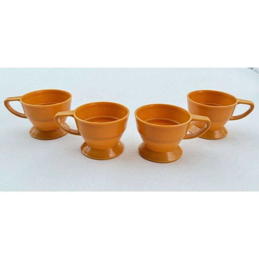 Vintage MCM Solo Cup Co. Cup Holders Lot of 4, #68A Gold Yellow